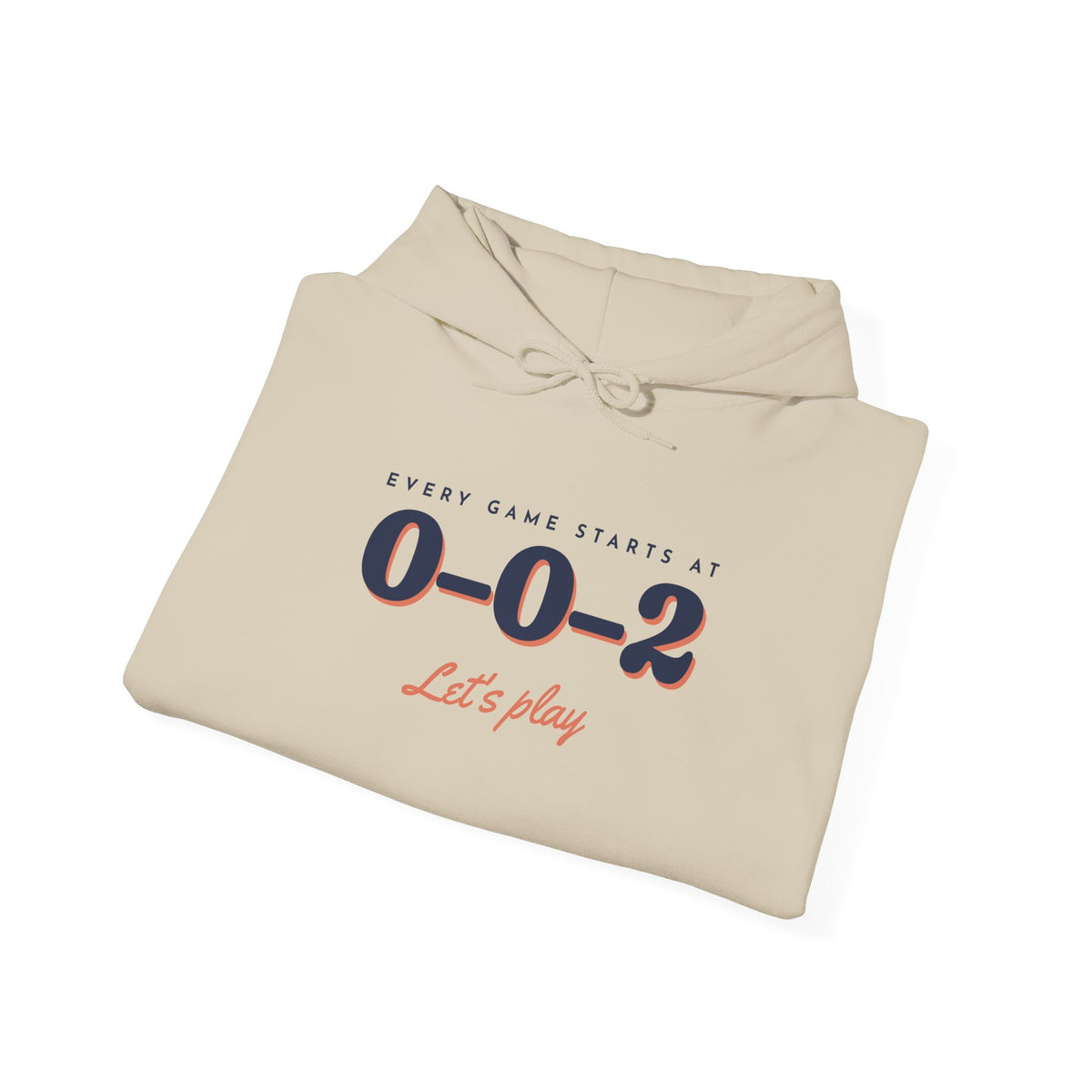 0–0–2 Hoodie in Sand, folded