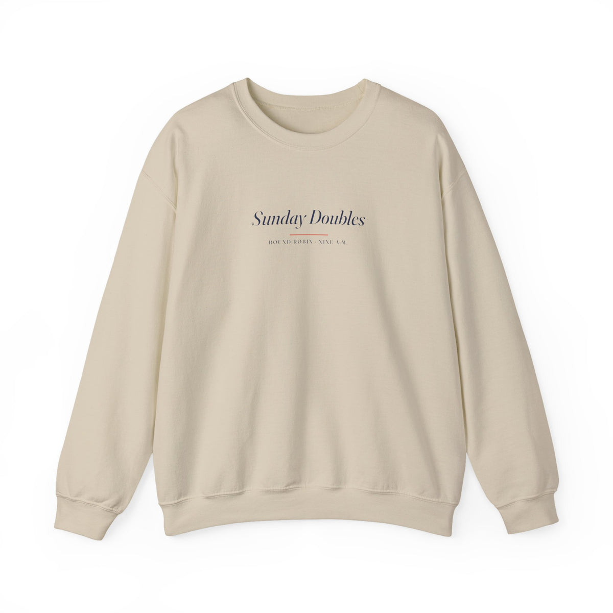 Sunday Doubles Crewneck in Sand, front view