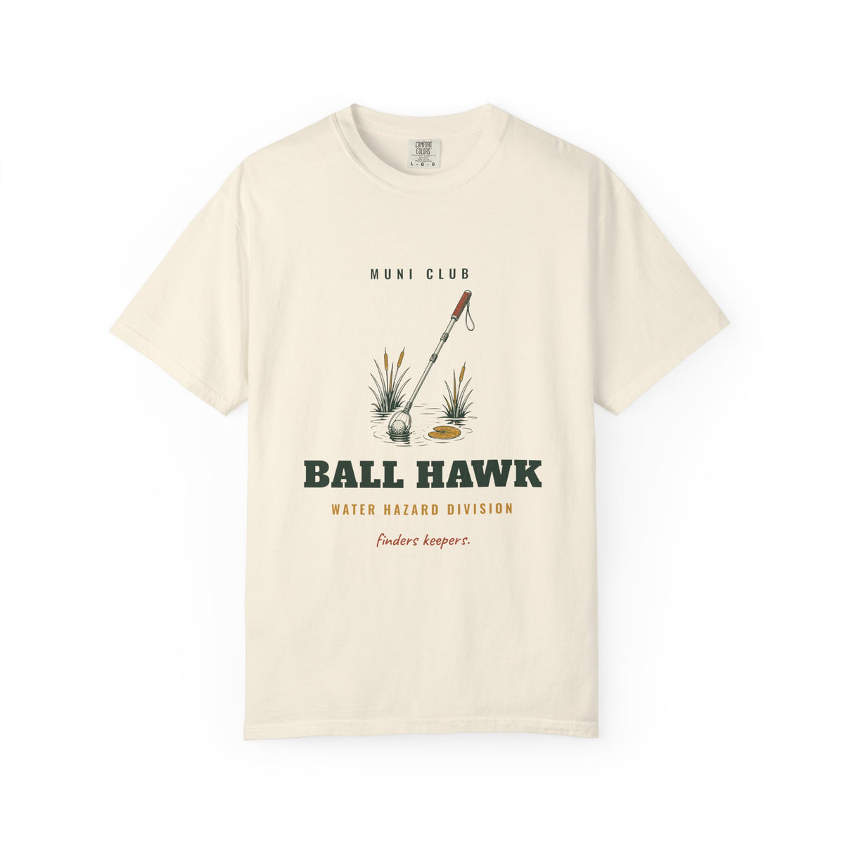 Ball Hawk Tee in Ivory, front view