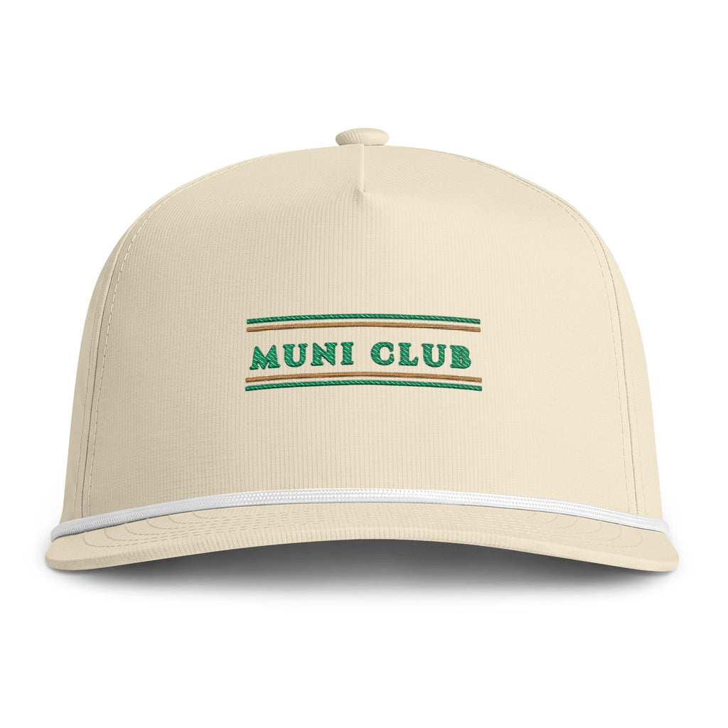 Club Stripe Rope Cap in Ivory, front view