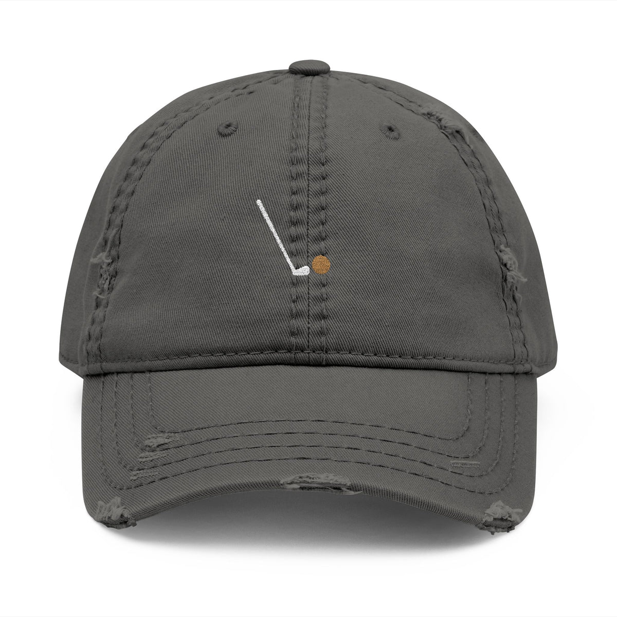 Seven Iron Dad Hat in Charcoal Grey, front view