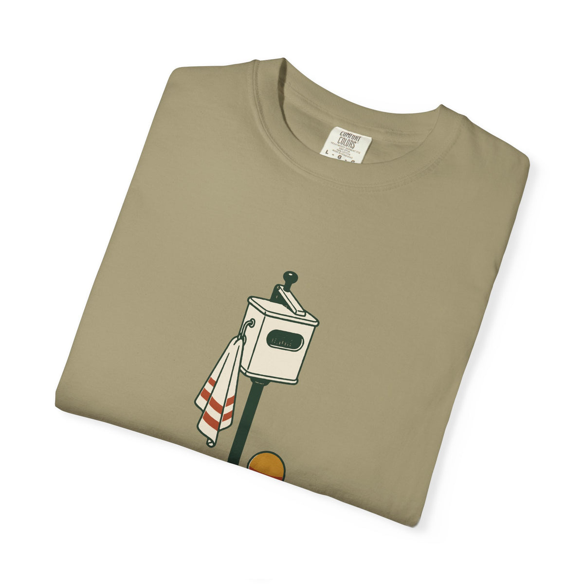 Clean Lies Only Tee in Khaki, folded