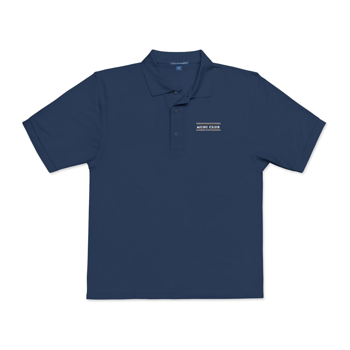 Club Stripe Polo in Navy, front view
