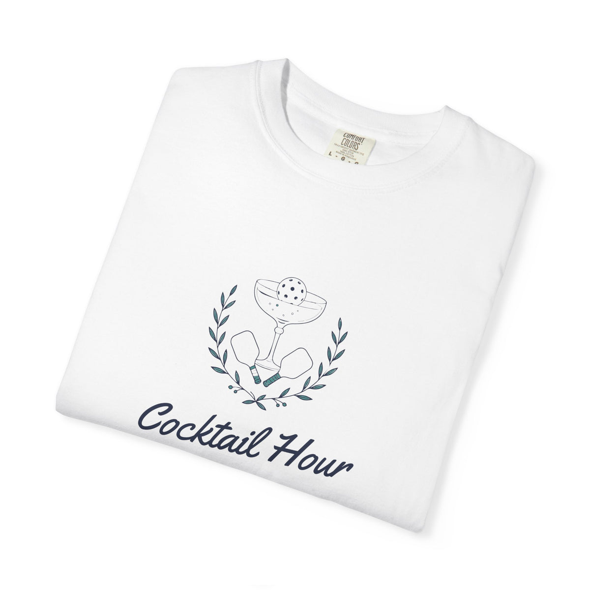 Cocktail Hour Coupe Tee in White, folded