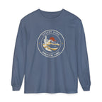 Desert Nine Long Sleeve Tee in Blue Jean, front view