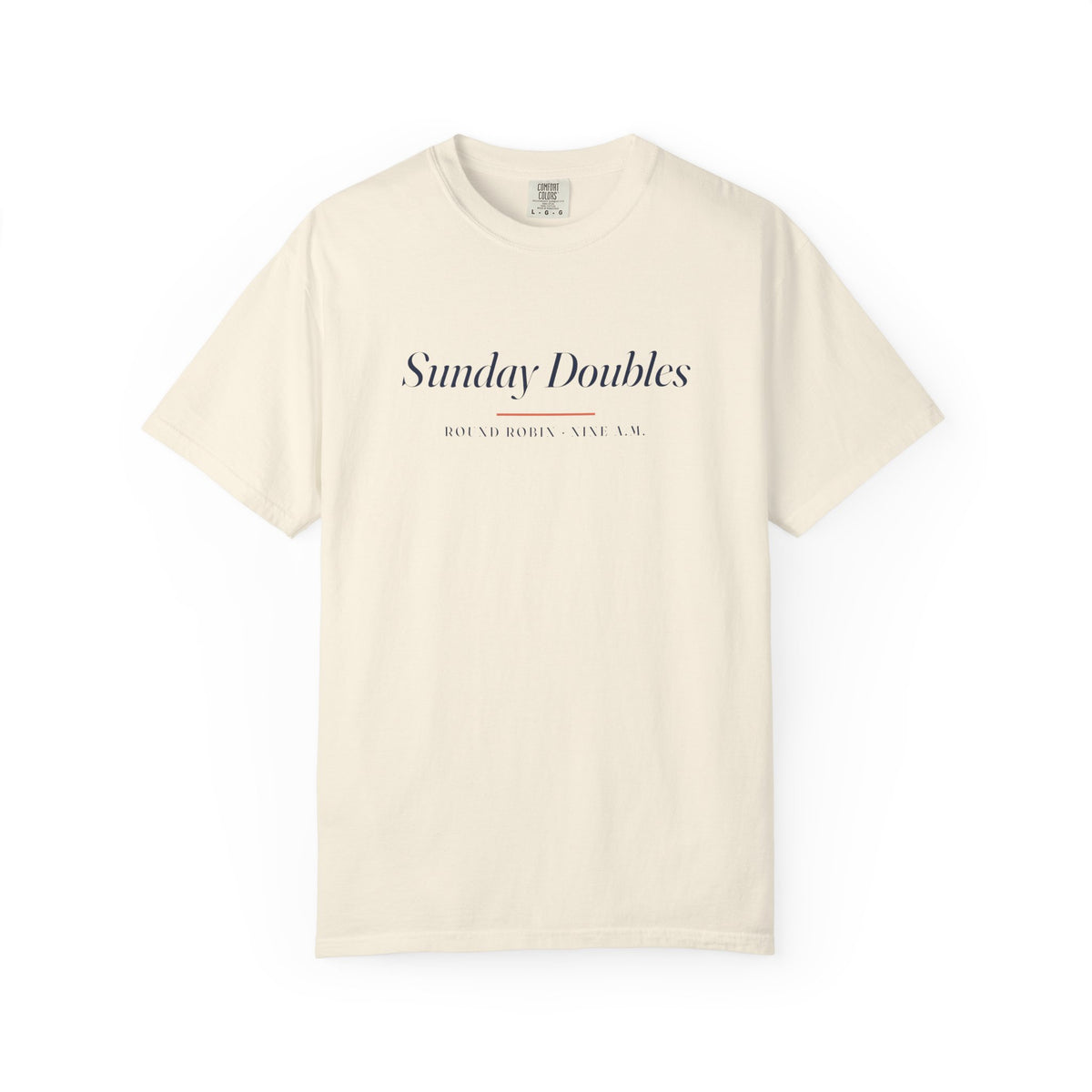 Sunday Doubles Tee in Ivory, front view