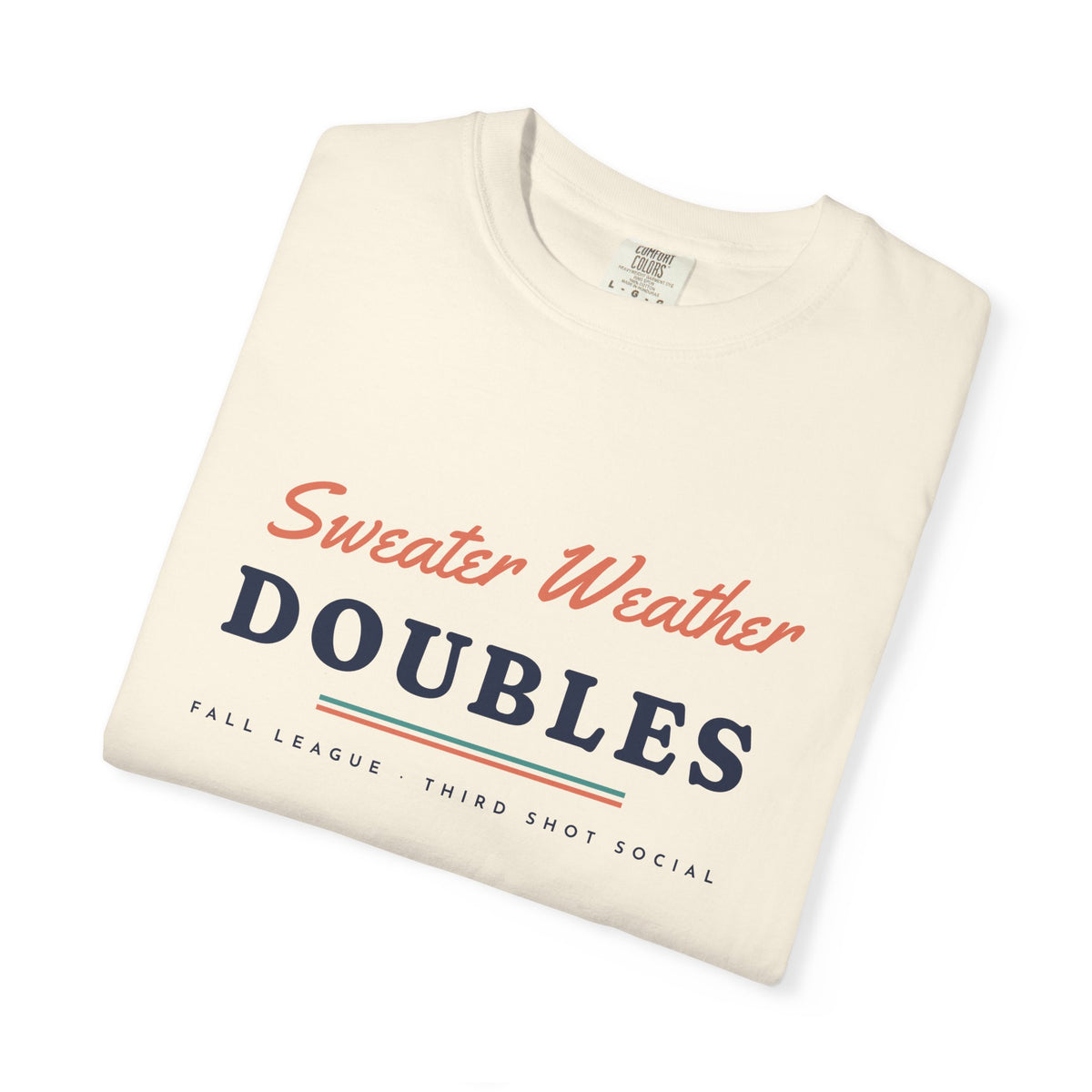 Sweater Weather Doubles Tee in Ivory, folded