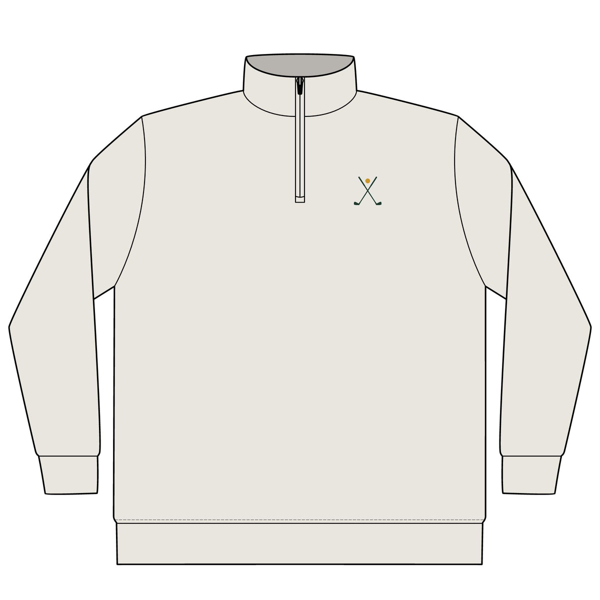 Crossed Irons Quarter-Zip in Bone, front view