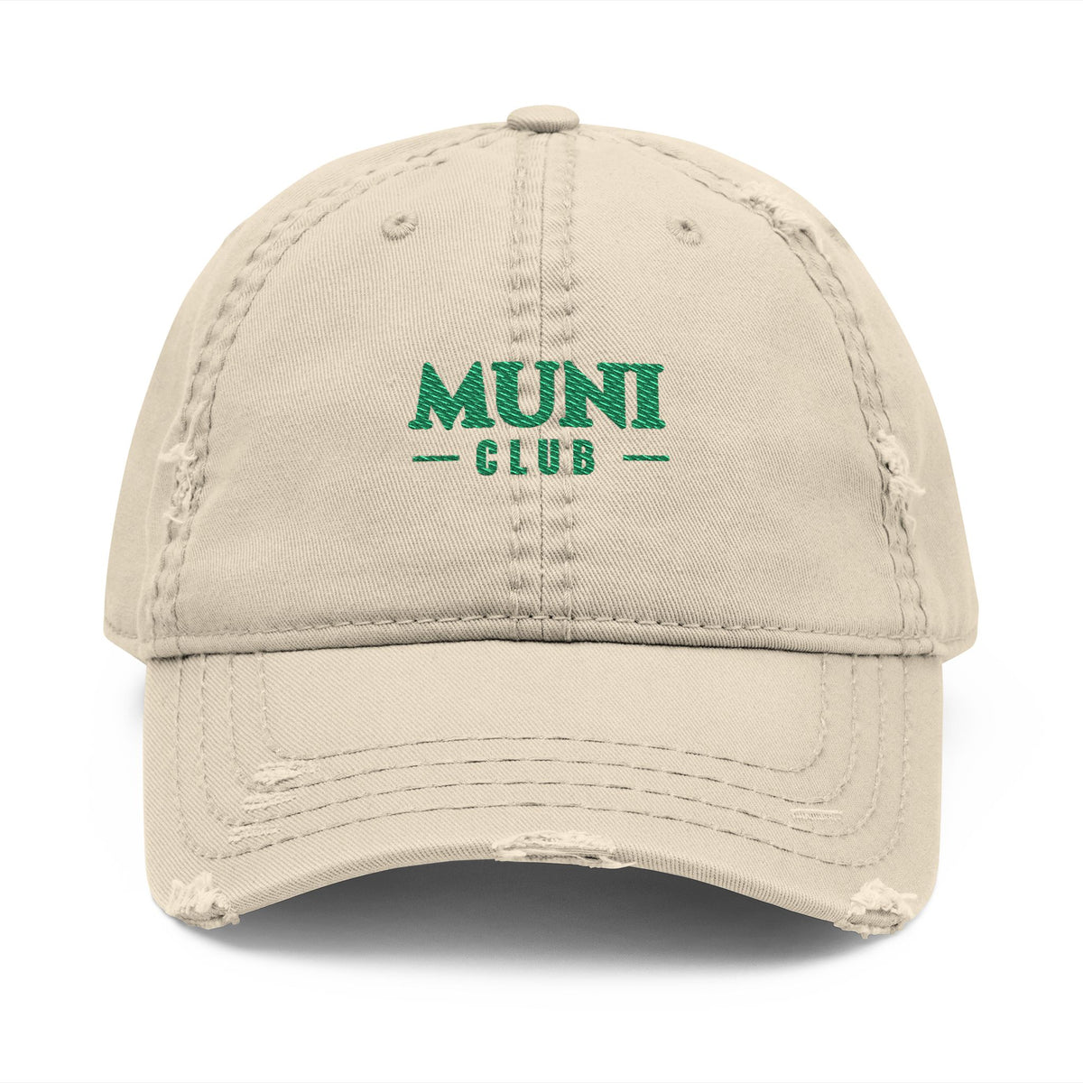 Muni Stack Dad Hat in Khaki, front view