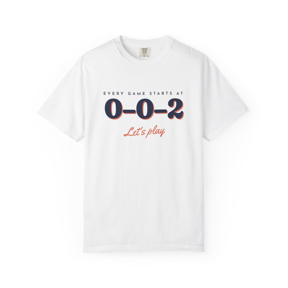 0–0–2 Tee in White, front view
