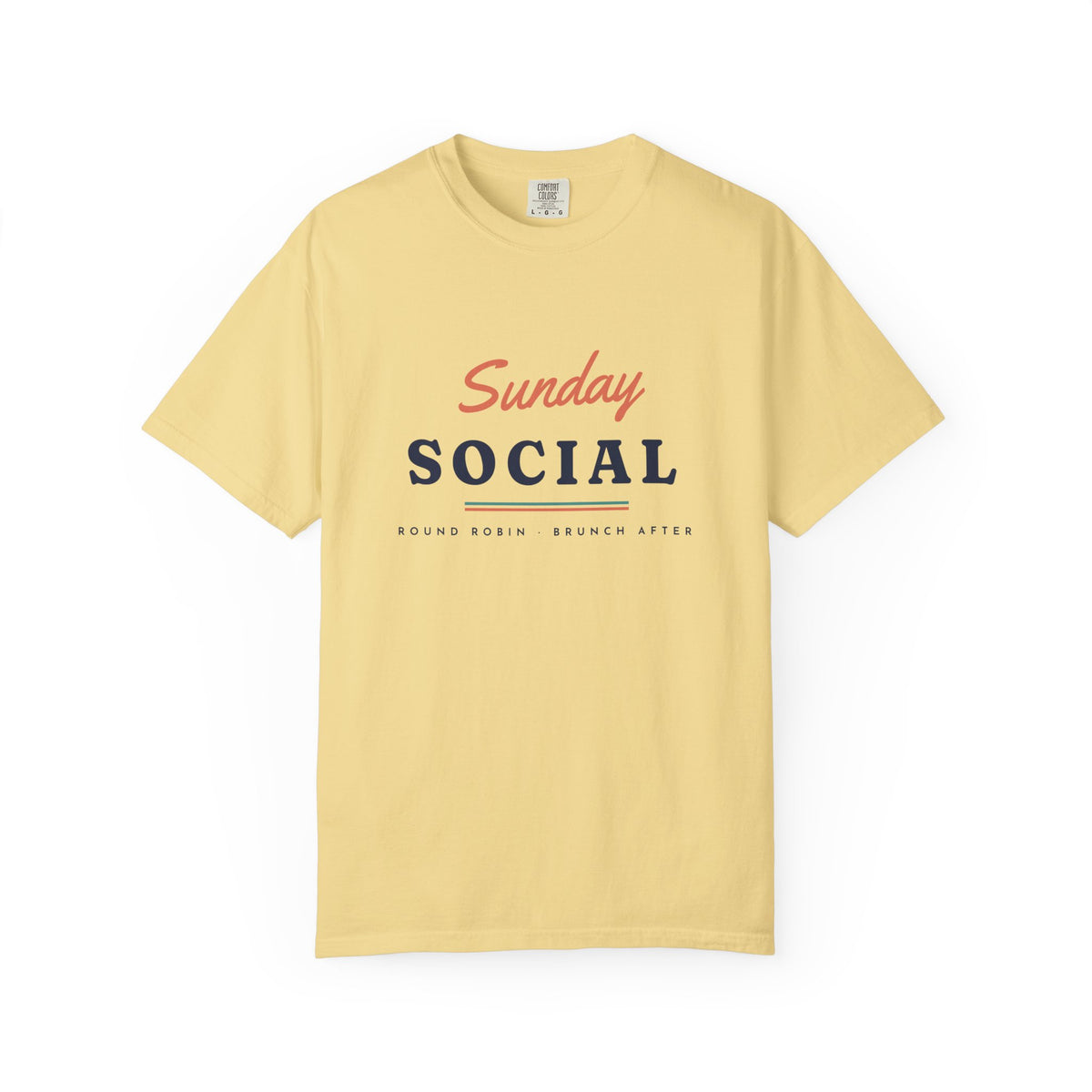 Sunday Social Tee in Butter, front view