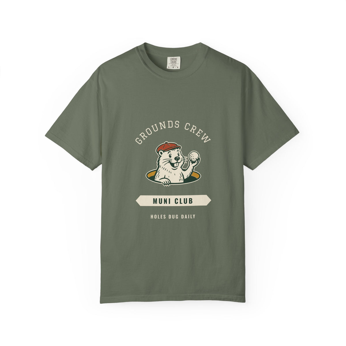 Grounds Crew Tee in Moss, front view