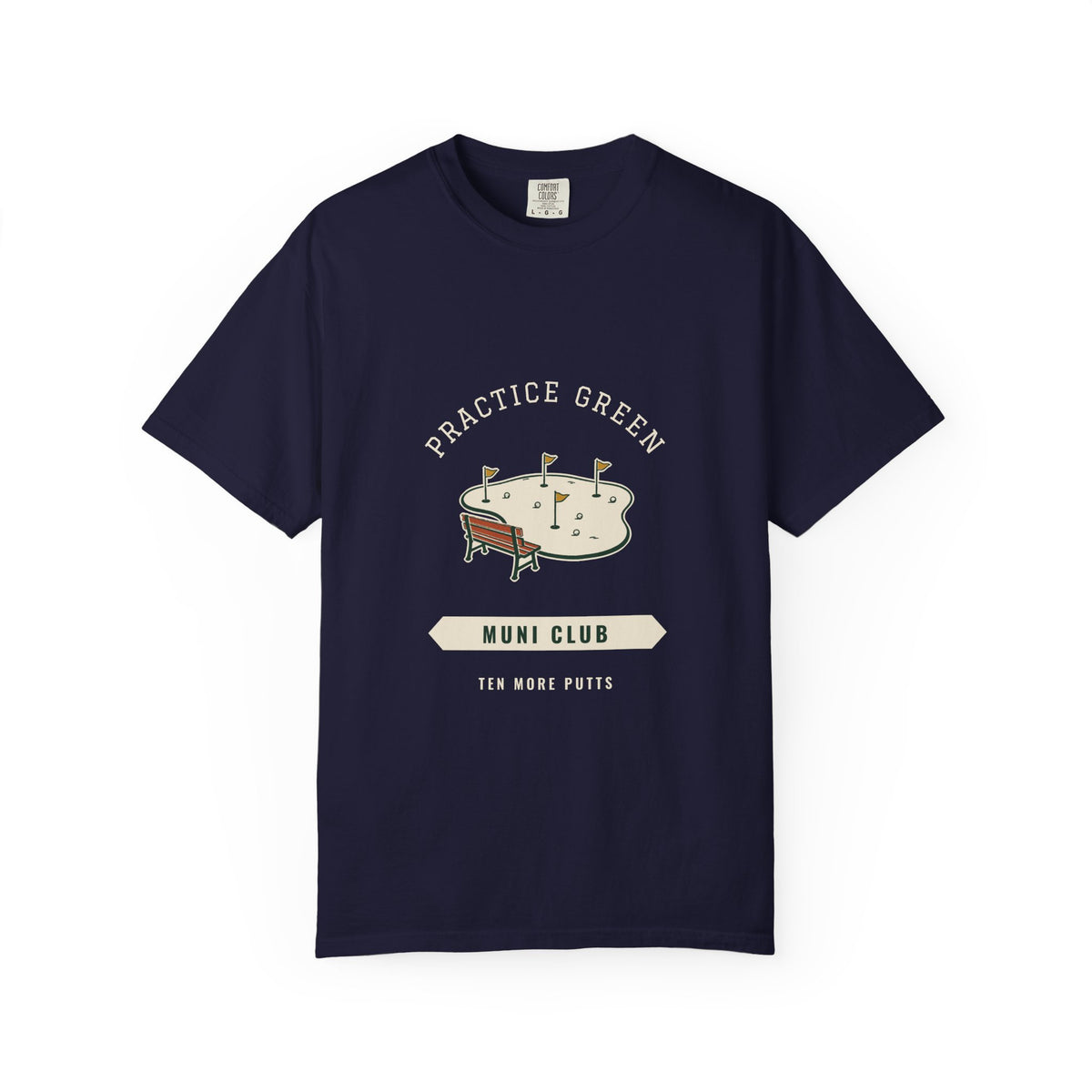 Practice Green Tee in True Navy, front view