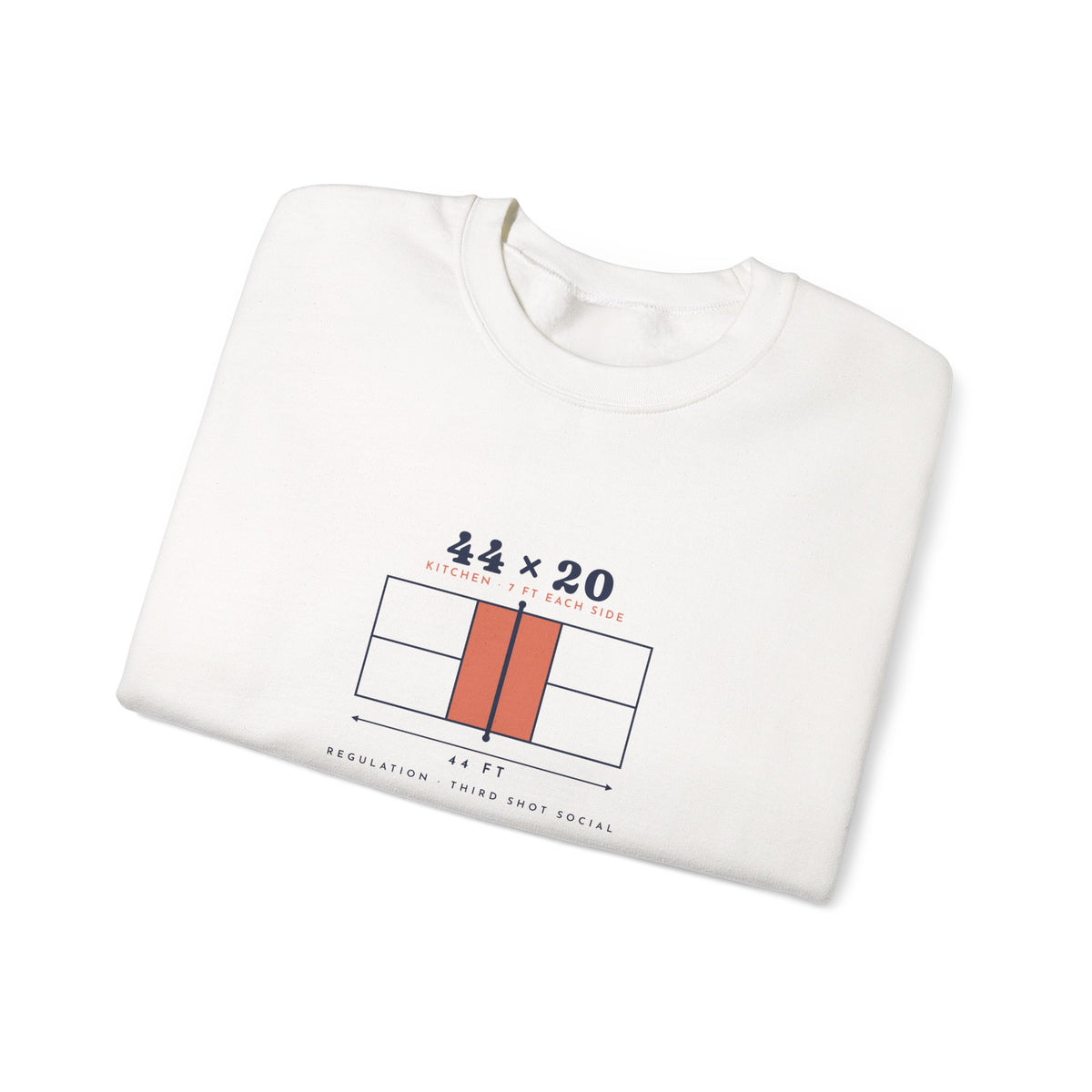 44 × 20 Crewneck in White, folded