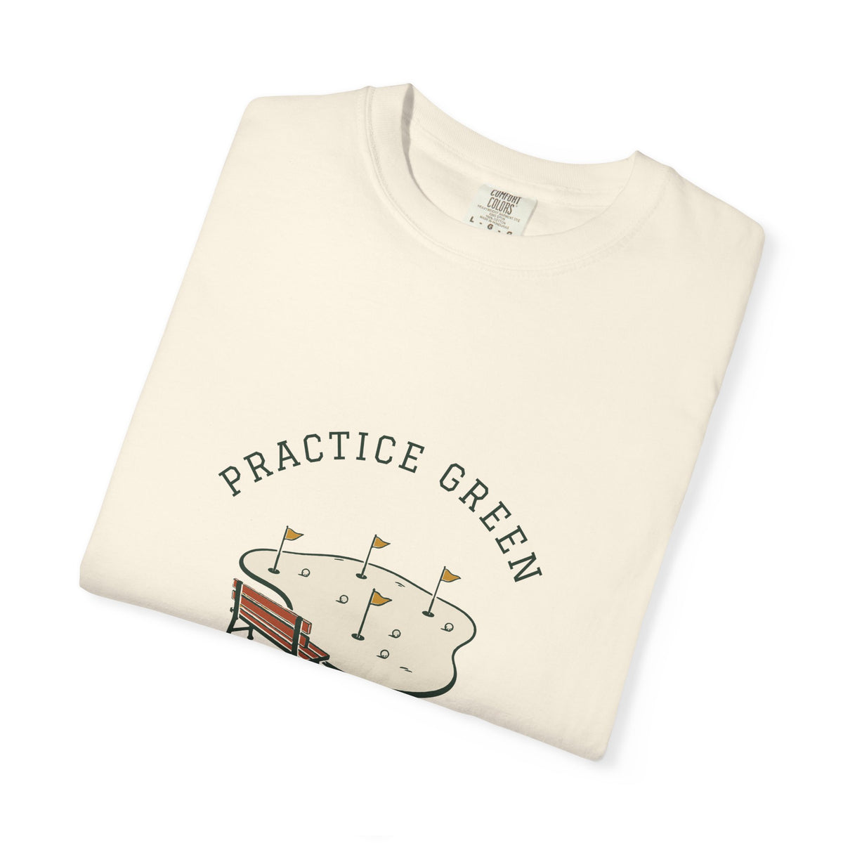 Practice Green Tee in Ivory, folded
