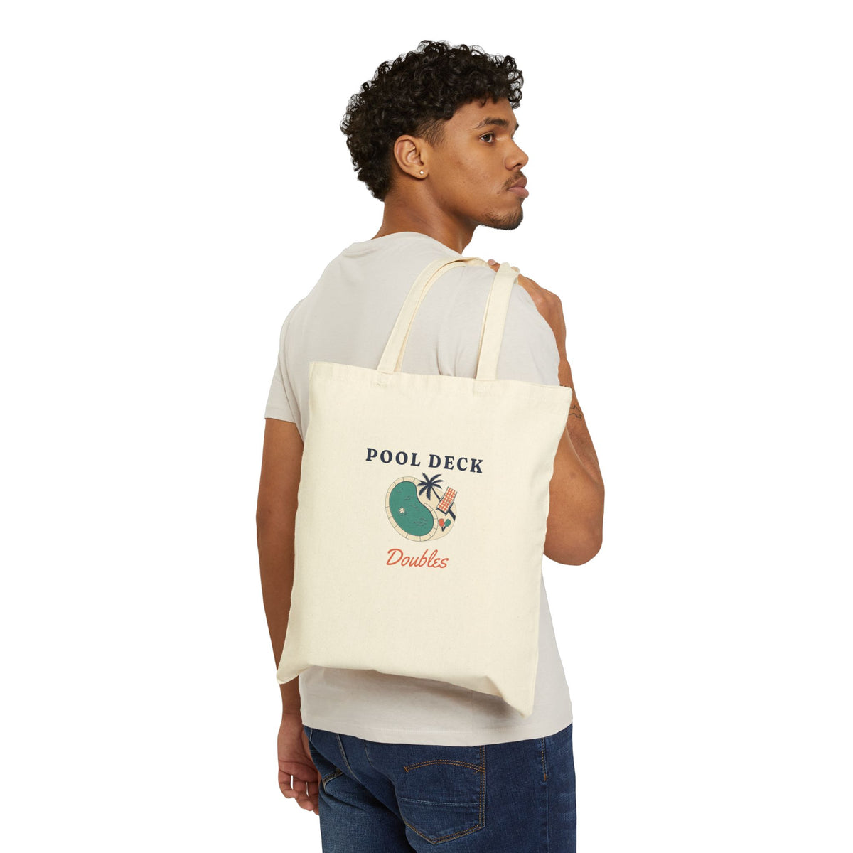 Pool Deck Doubles Tote in Natural, on model
