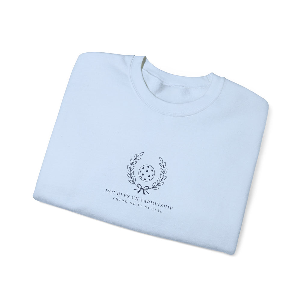 Laurel Crewneck in Light Blue, folded