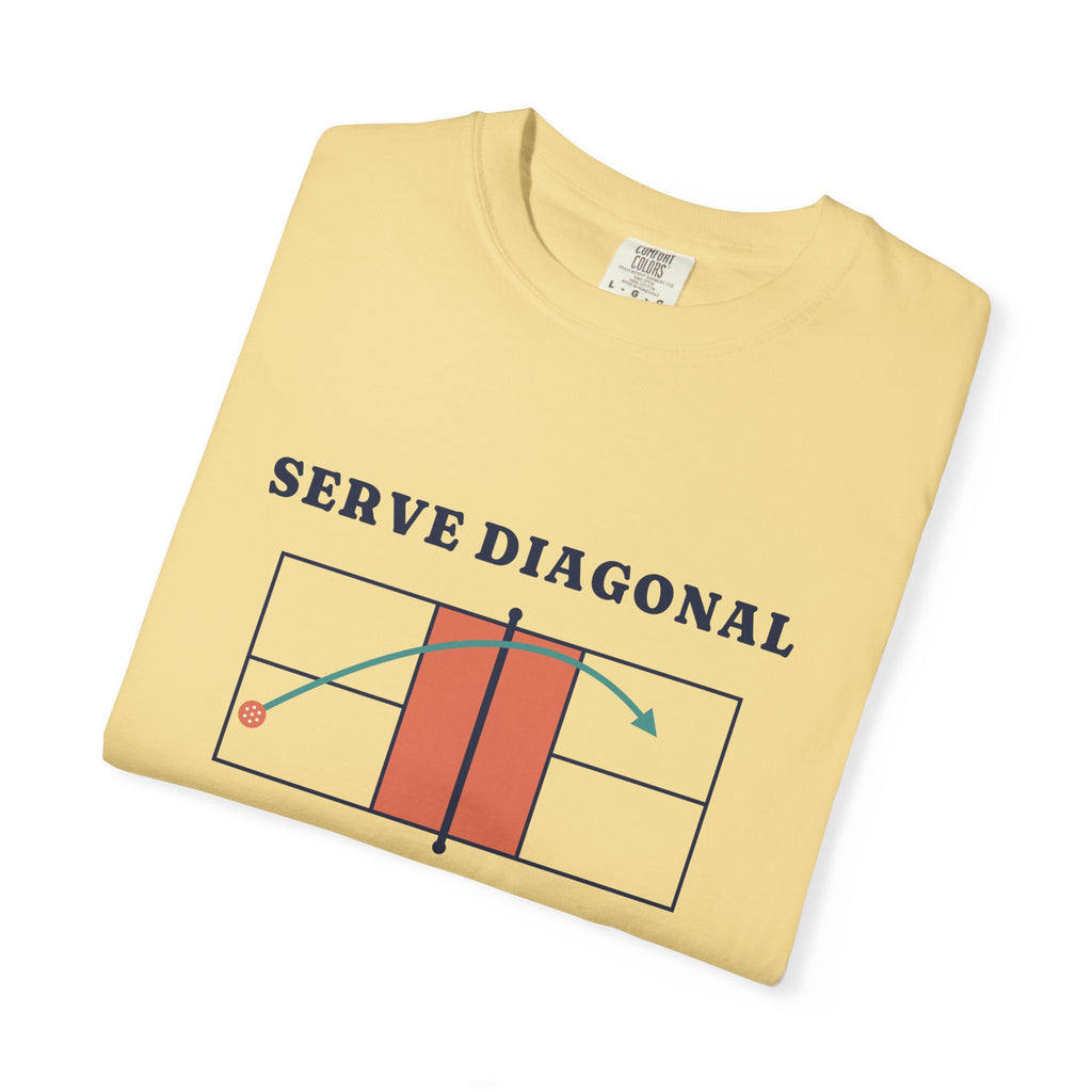 Serve Diagonal Tee in Butter, folded