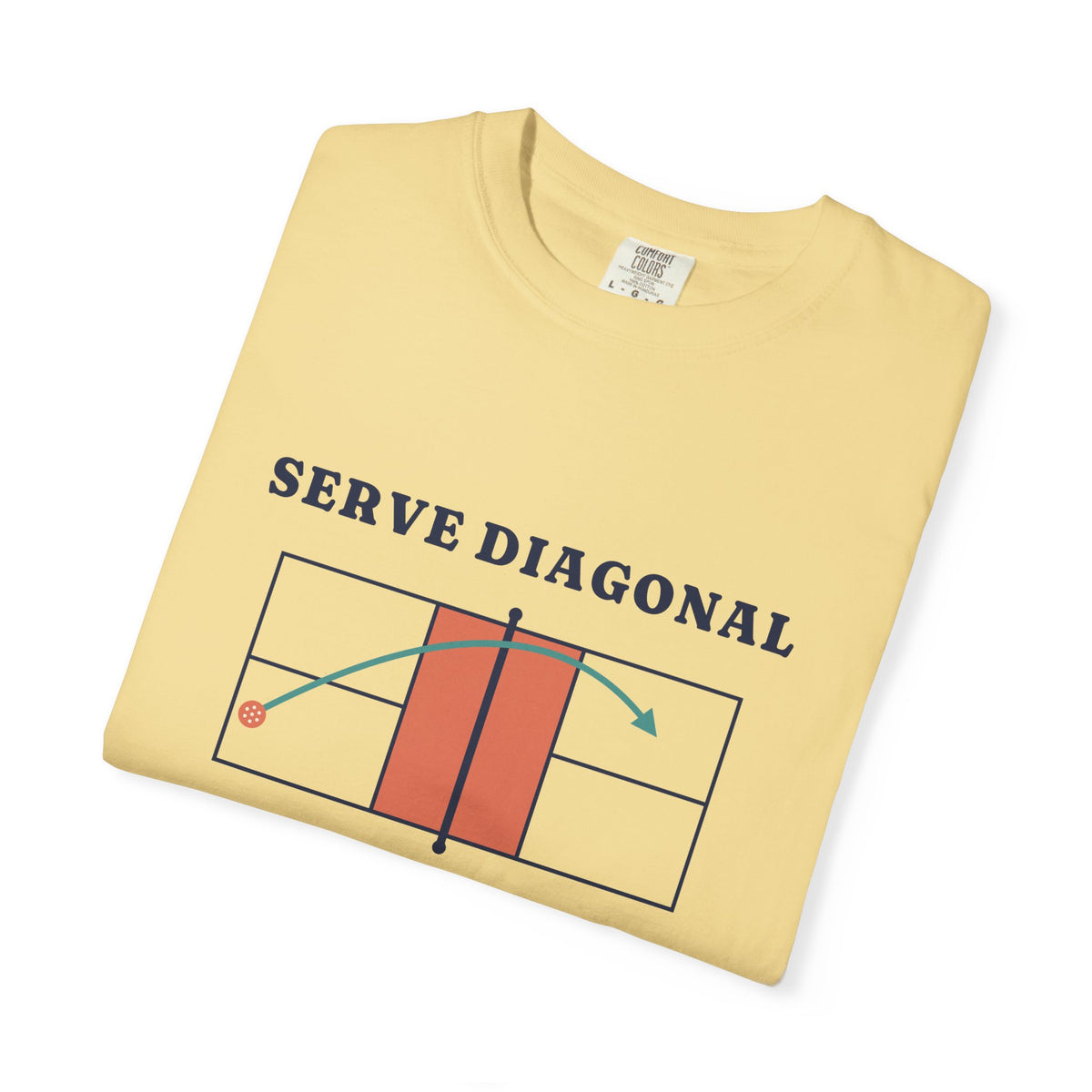 Serve Diagonal Tee in Butter, folded