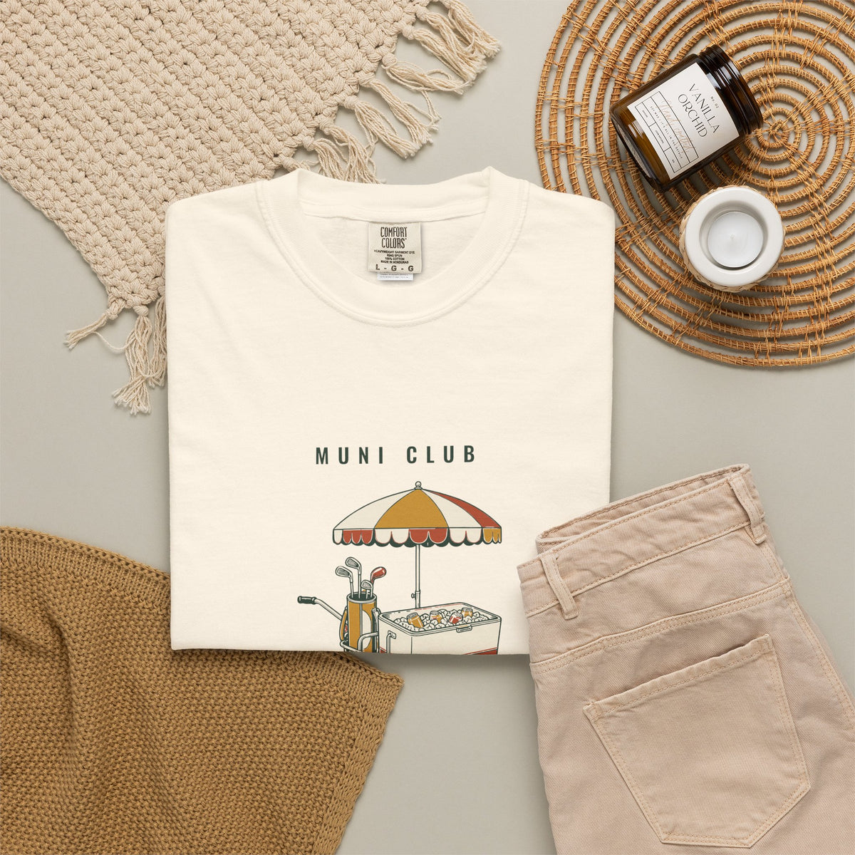 Beverage Cart Tee in Ivory, flat lay