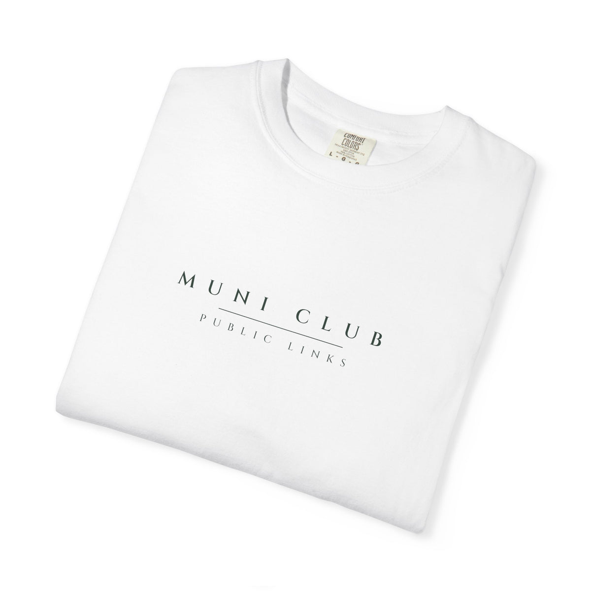 Muni Club Wordmark Tee in White, folded