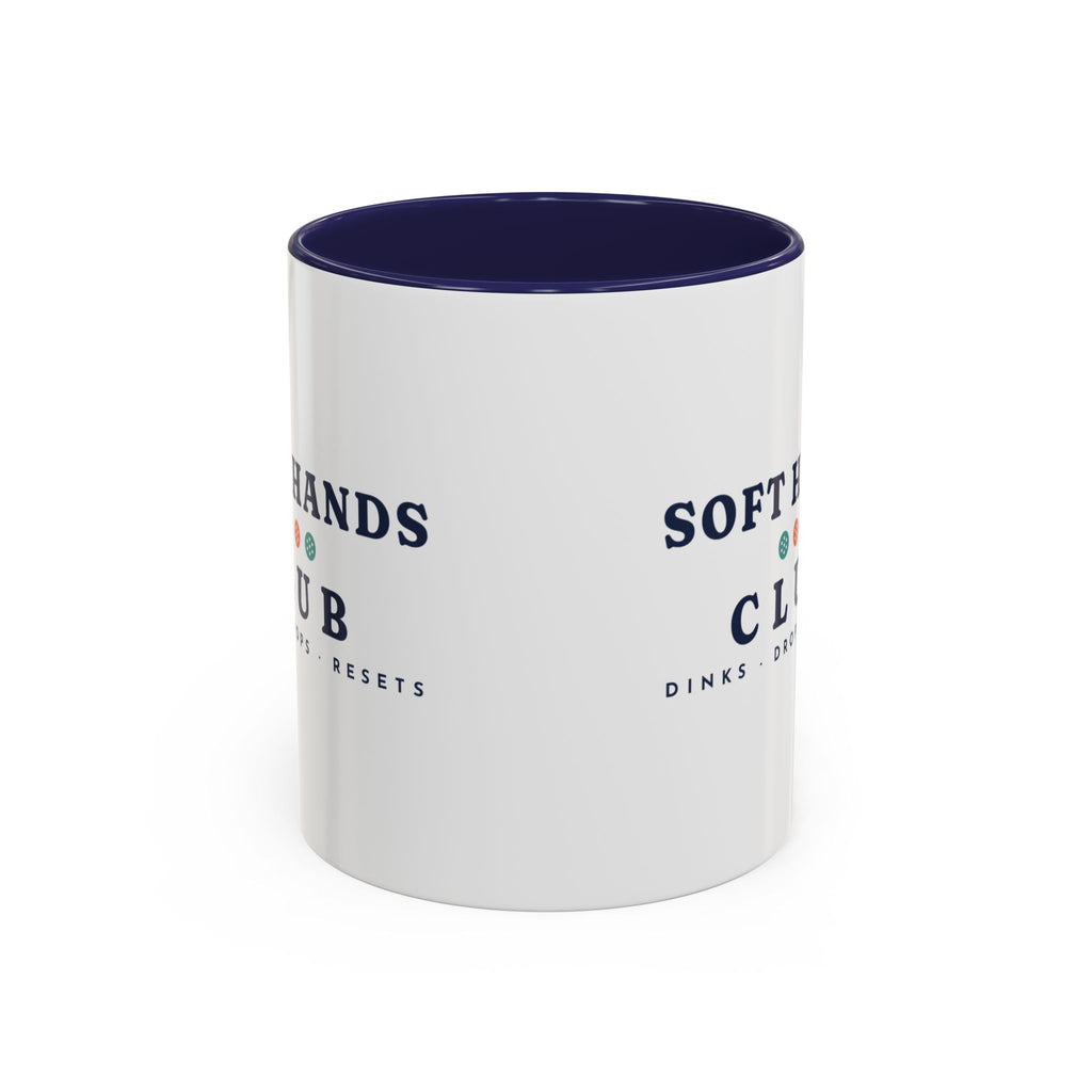 Soft Hands Club Mug in Navy, corner view