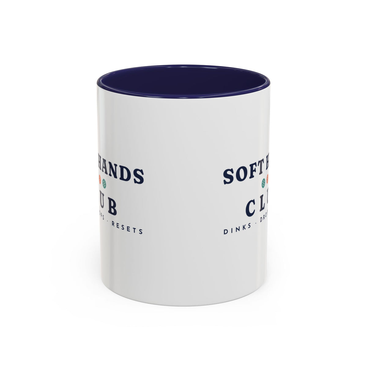 Soft Hands Club Mug in Navy, corner view