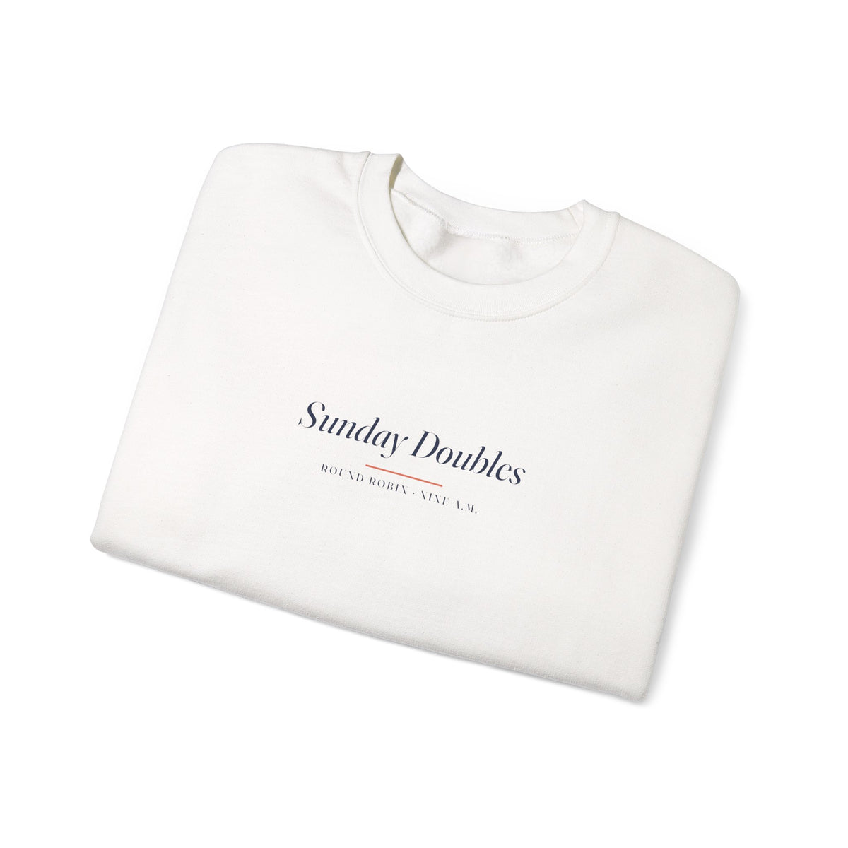 Sunday Doubles Crewneck in White, folded