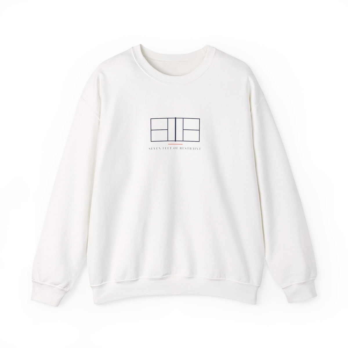 Net Line Crewneck in White, front view
