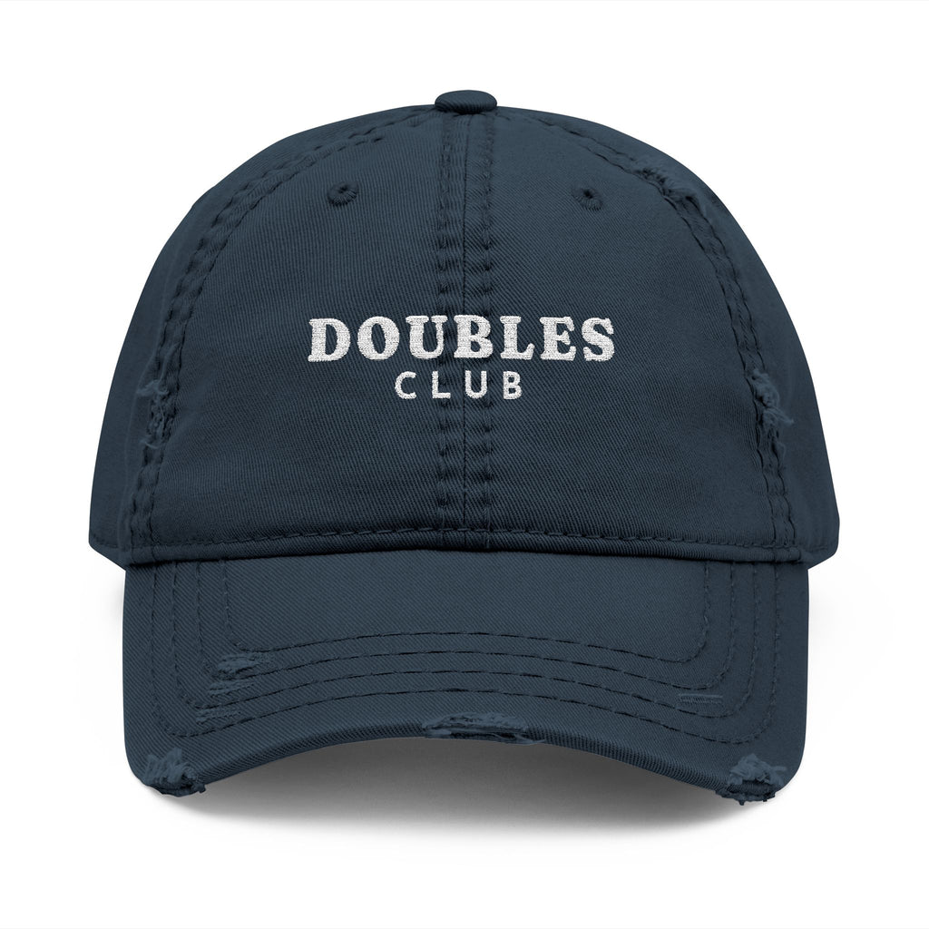 Doubles Club Dad Hat in Dark Navy, front view