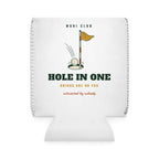 Hole in One Can Cooler in White, front view