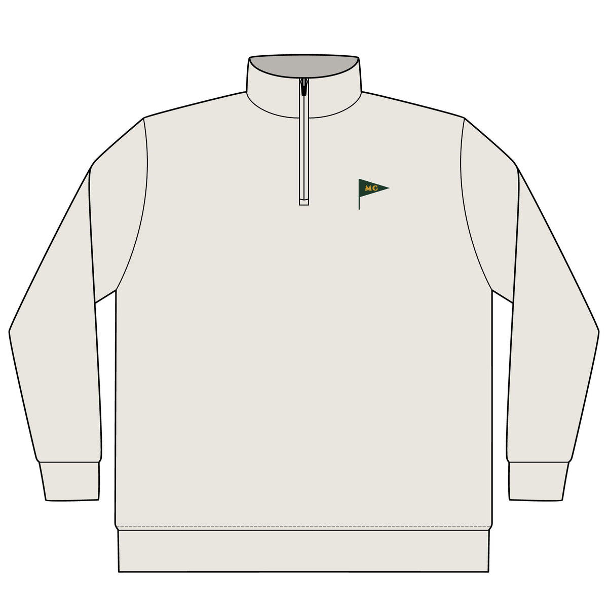 MC Pennant Quarter-Zip in Bone, front view
