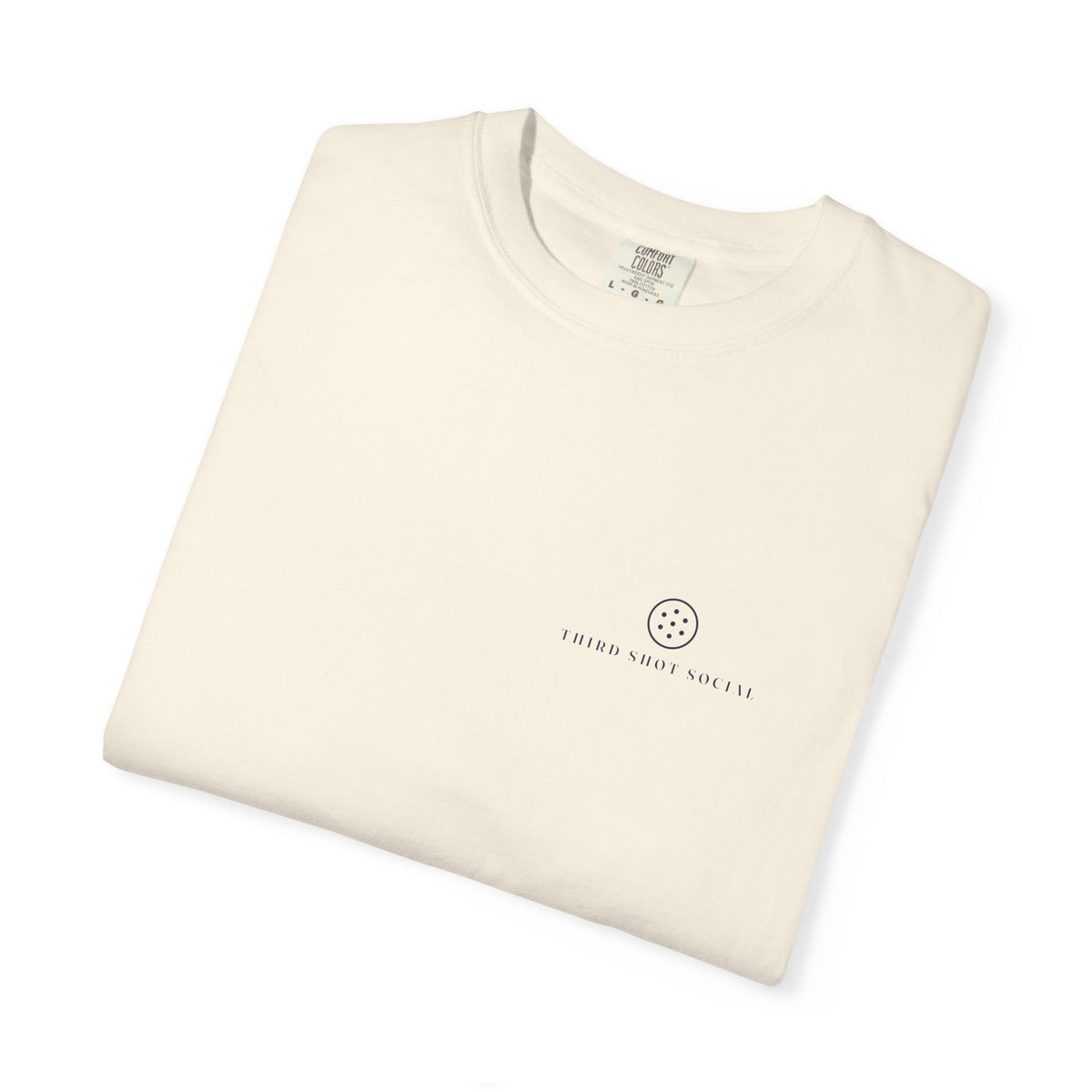 Ball Mark Tee in Ivory, folded