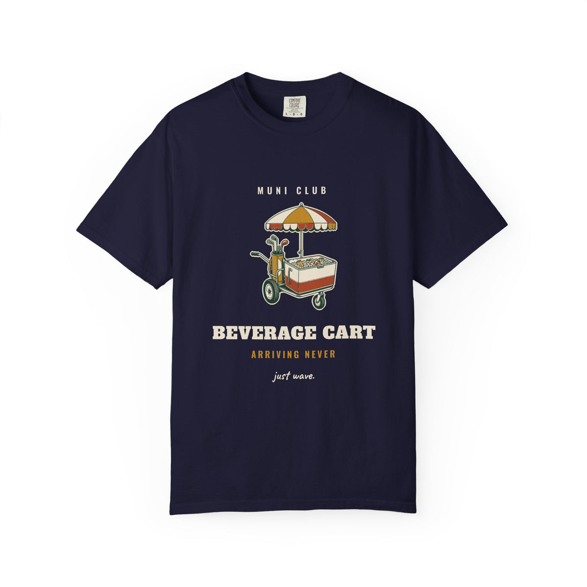 Beverage Cart Tee in True Navy, front view