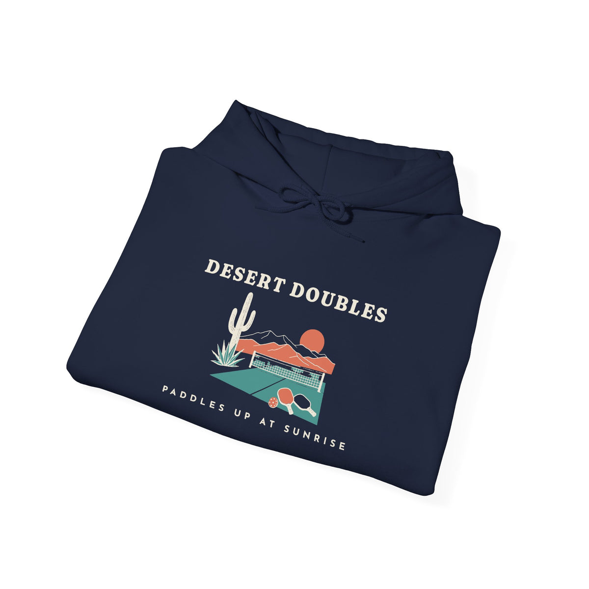 Desert Doubles Hoodie in Navy, folded