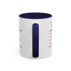 Coffee, Courts, Cocktails Mug in Navy, handle view