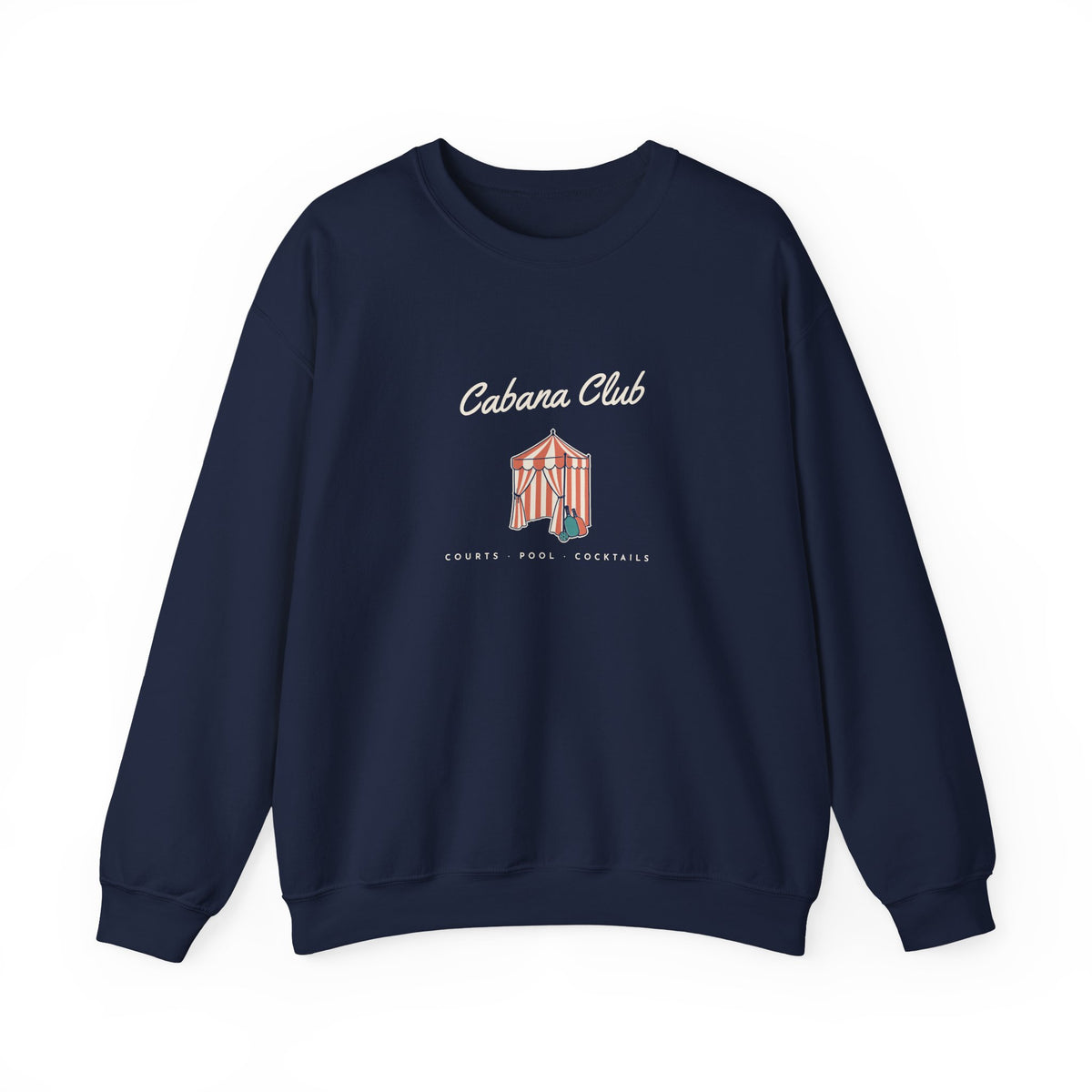 Cabana Club Crewneck in Navy, front view