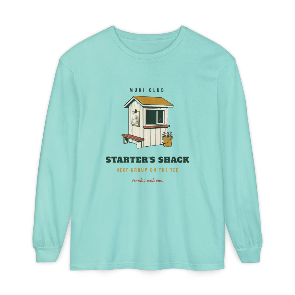 Starter's Shack Long Sleeve Tee in Chalky Mint, front view
