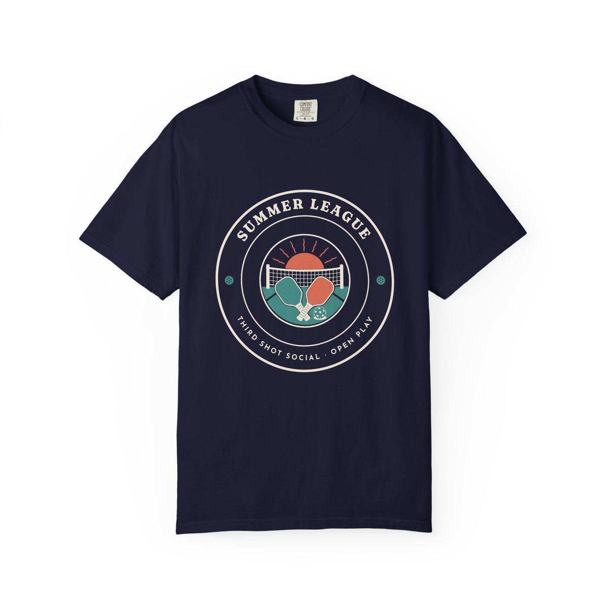 Summer League Tee in True Navy, front view
