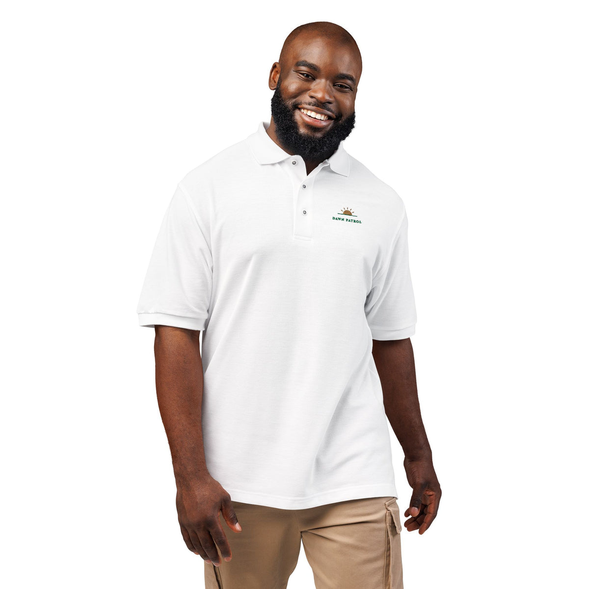 Dawn Patrol Polo in White, on model