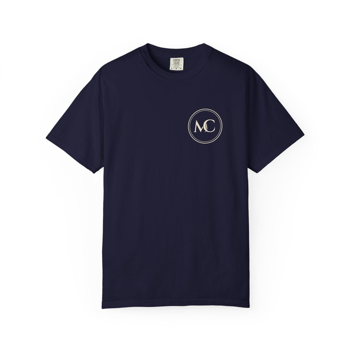 MC Chest Monogram Tee in True Navy, front view