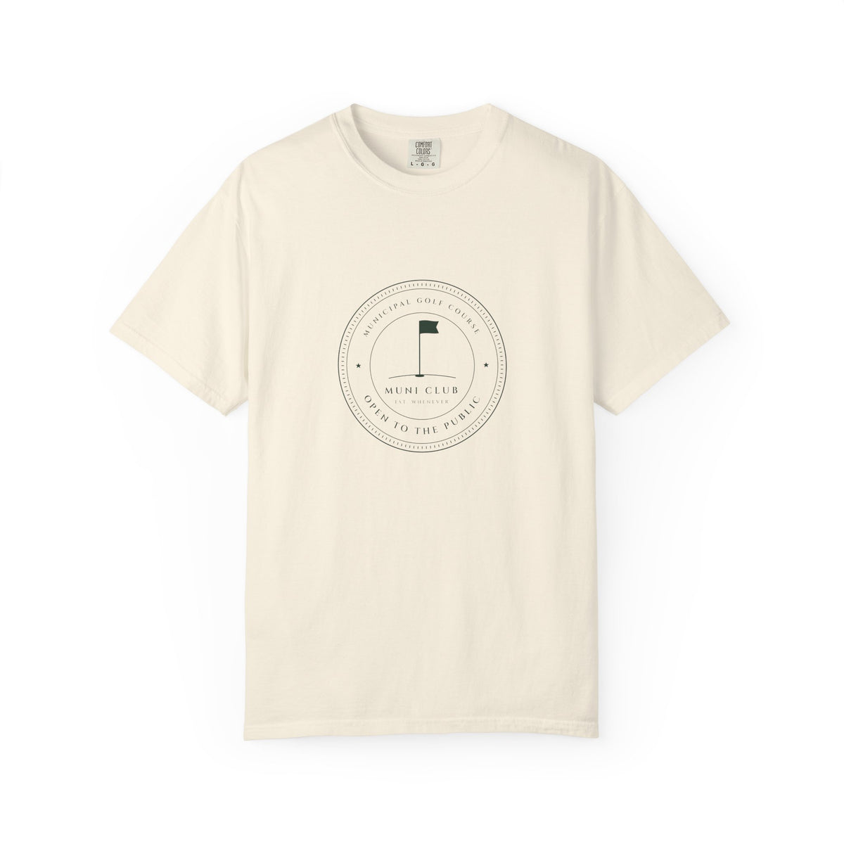 Municipal Seal Tee in Ivory, front view