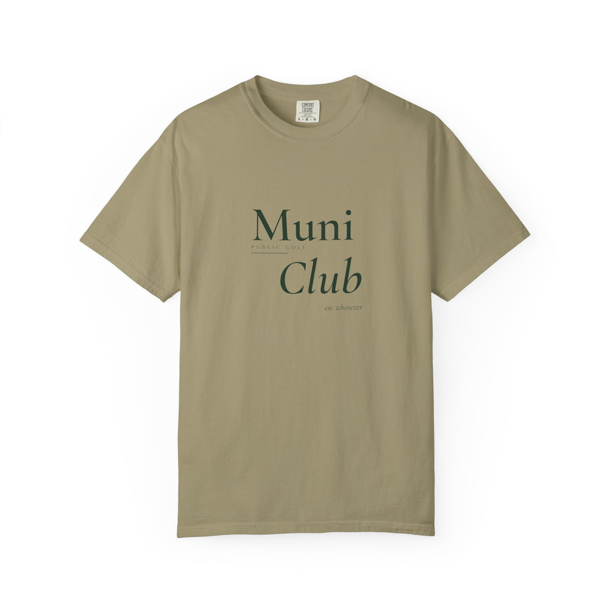 Muni / Club Tee in Khaki, front view