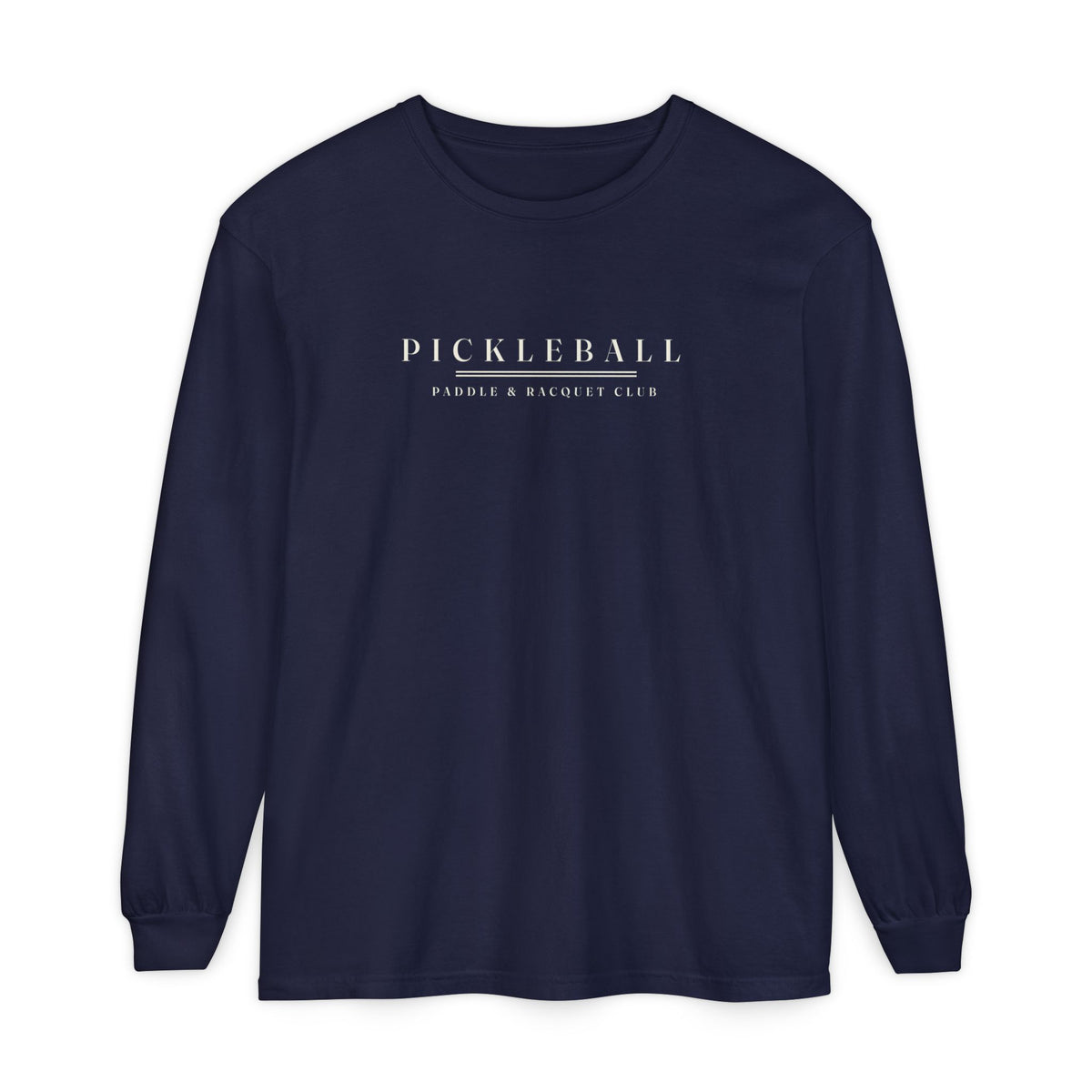 Pickleball Caps Long Sleeve Tee in True Navy, front view