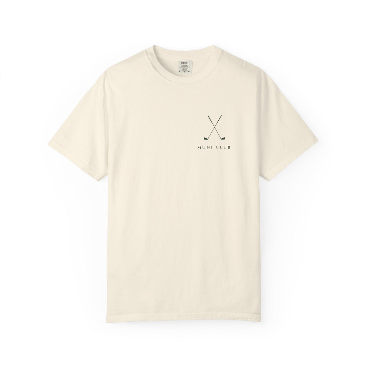 Crossed Irons Chest Mark Tee in Ivory, front view