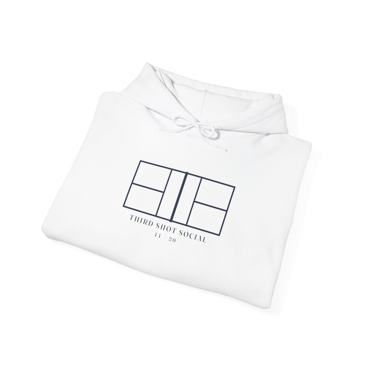 Court Line Drawing Hoodie in White, folded