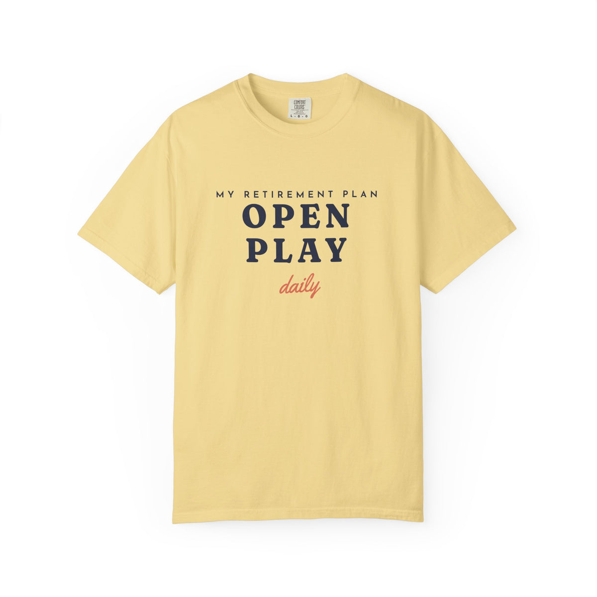 Retirement Plan Tee in Butter, front view