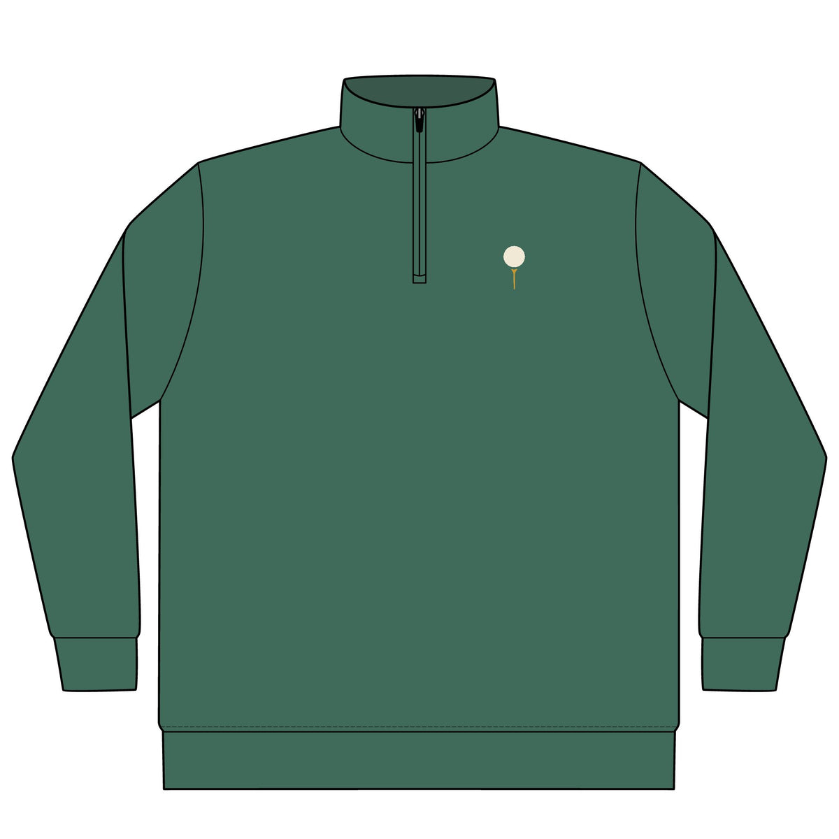 Tee & Ball Quarter-Zip in Alpine Green, front view