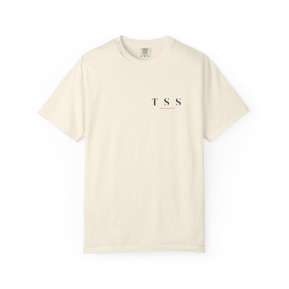 T S S Tee in Ivory, front view