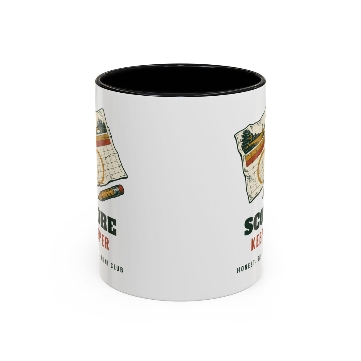 Score Keeper Mug in Black, corner view
